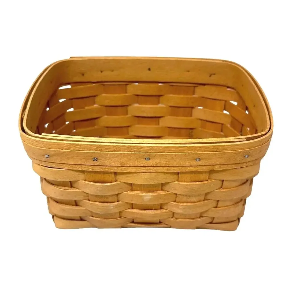 RETIRED Longaberger basket 1997, blue patterned liner and plastic insert